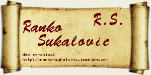 Ranko Šukalović vizit kartica